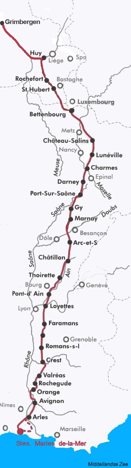 Kaart van de tocht